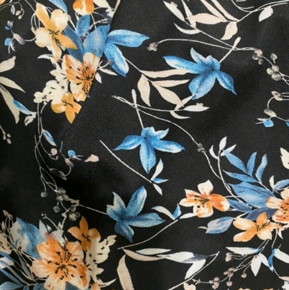 NavyBlue&Gold Floral Cami lace Plus Pajamas - Picture 6 of 6